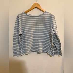 Croft & Barrow Blue and White Striped Knit Top